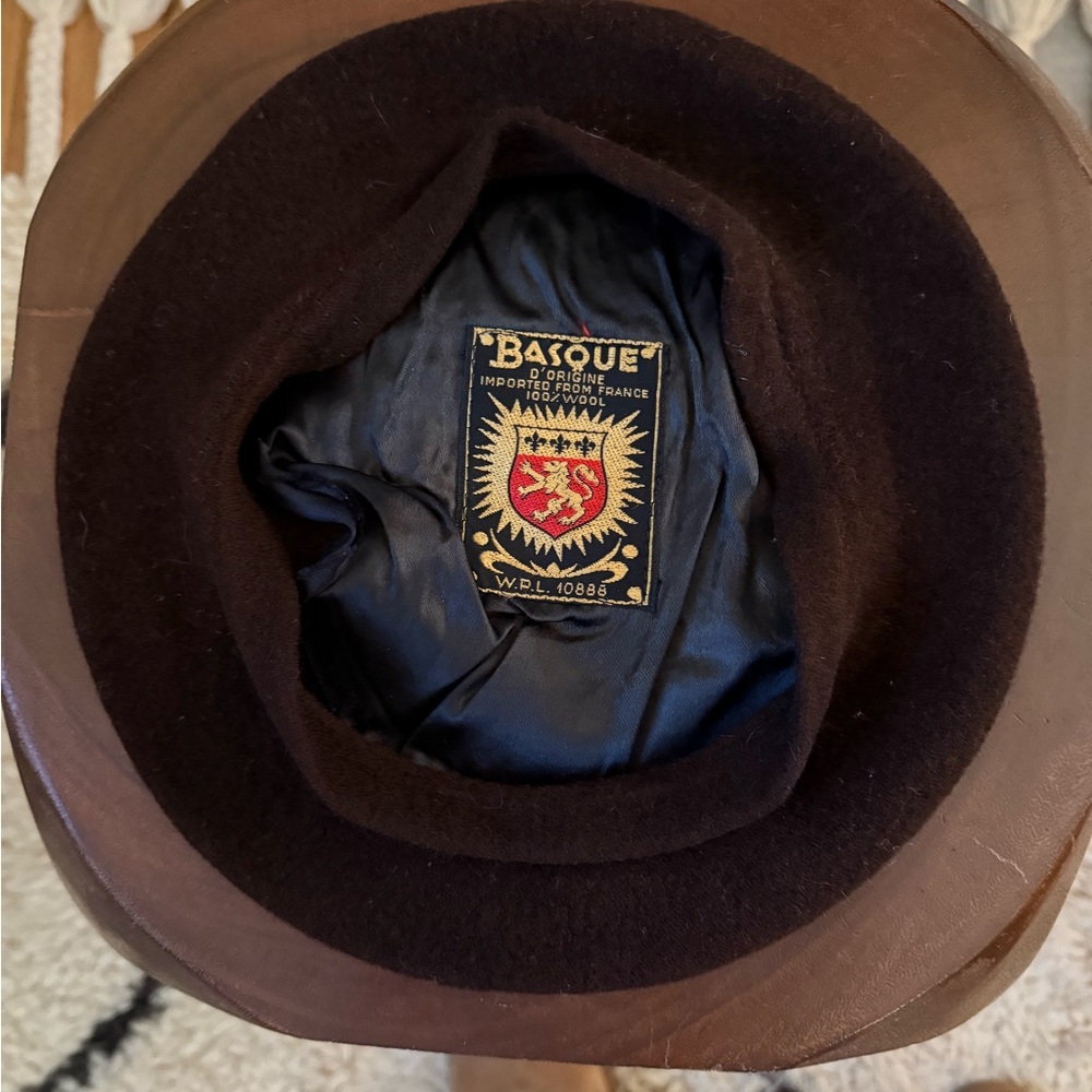 Vintage Basque Chocolate Brown Wool Beret